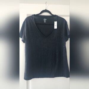 NWT J. Crew Size L 100% Linen V-Neck Relaxed Tee